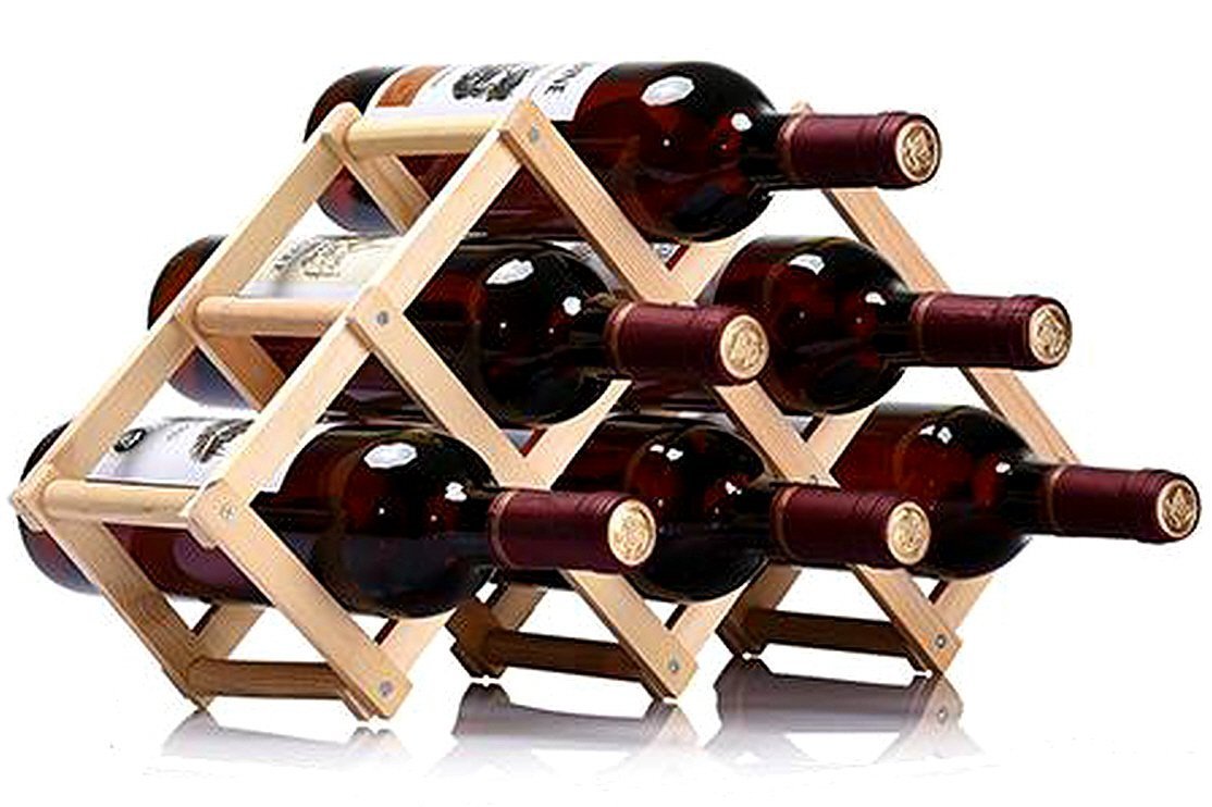 morningplace サイズが選べる 折りたたみ式 ワインラック 木製 ホルダー ワイン シャンパン ボトル スタンド 収納 ケース インテリア に