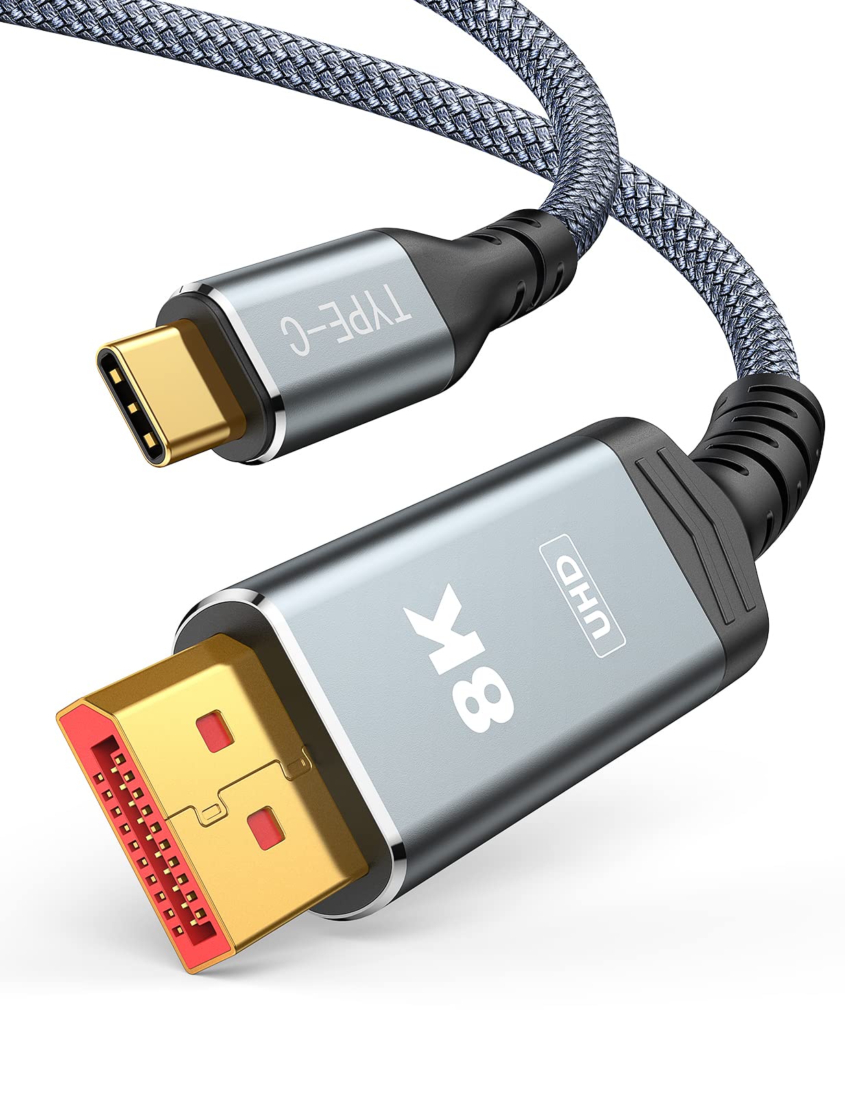 Snowkids USB C DisplayPort ケーブル1m usb c dp 1.4 8K@60Hz 4K@144Hz 変換ケーブル 単方向伝送 スマホ テレビ ノートパソコン タブレ