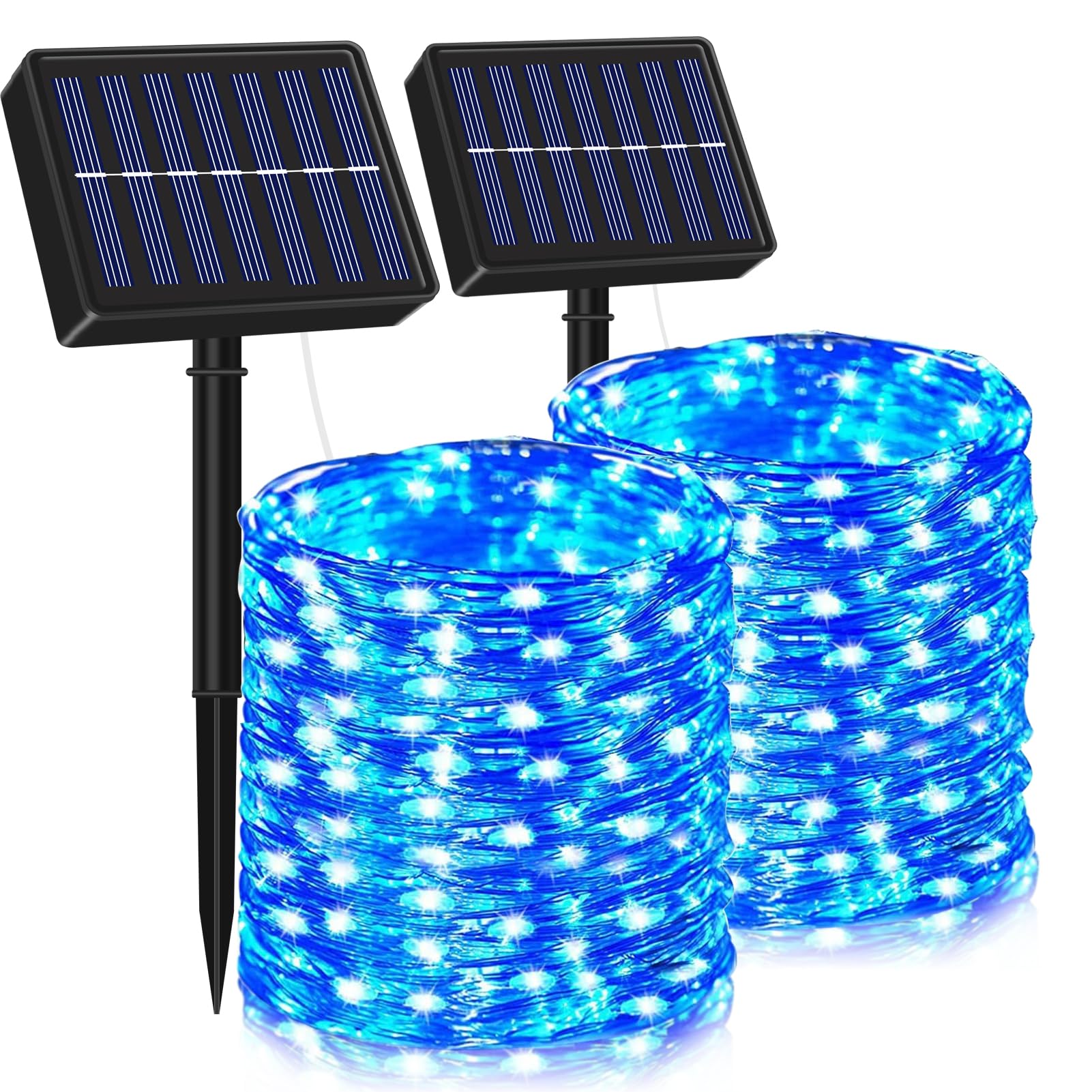 Amzxart LEDイルミネーションライト ソーラー ストリングスライト 200電球 20m 8種光るパターン IP65防水 飾りライト クリスマス ツリー