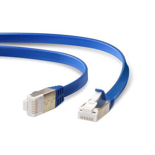 エレコム LANケーブル CAT7 0.5m ツメが折れない 爪折れ防止コネクタ スーパーフラット ブルーメタリック LD-TWSFT/BM05