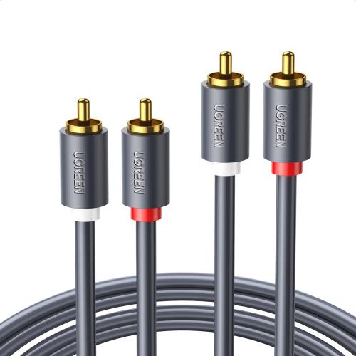 UGREEN RCA ケーブル 5M オーディオケーブル ステレオ 音声ケーブル 2RCA to 2RCA（赤/白）変換 Hi Fi音質 24K金メッキコネクタ