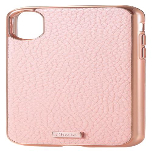 エレコム i Phone X ケース カバー ソフト TPU素材 レザー張り×サイドメッキ かわいい for Girl ピンク PM-A17XUCMJPN