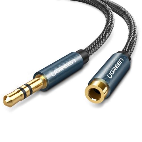 UGREEN 3.5mm イヤホン延長ケーブル 延長コード 3極 TRS AUX ケーブル ステレオミニプラグ ヘッドホン 延長 オーディオケーブル Hi-Fi音質再生 高耐久性ナイロン編み ヘッドホ