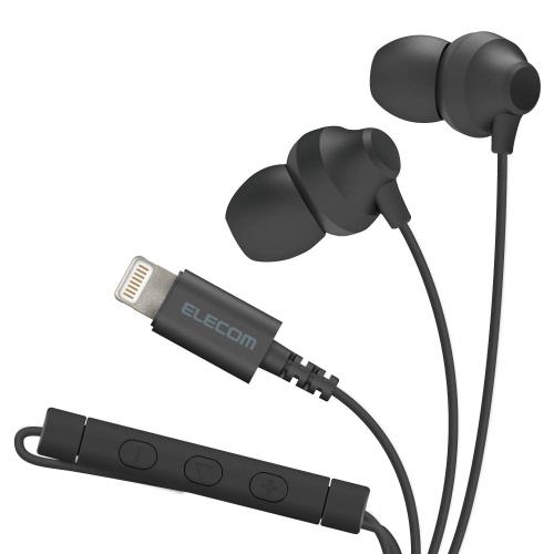エレコム イヤホン Lightning ライトニング i Phone 10mmドライバ Fast Music F12Cシリーズ マイク付き ブラック EHP-LF12CMXBK
