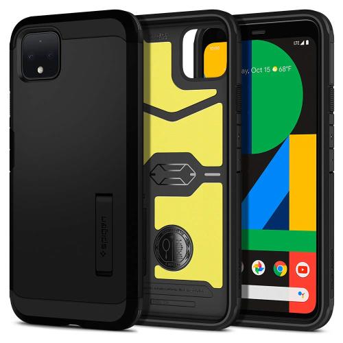 Spigen Google Pixel 4XL ケース 耐衝撃 スタンド機能 米軍MIL規格取得 三重構造 衝撃 吸収 タフ・アーマー F25CS27551 (ブラック)