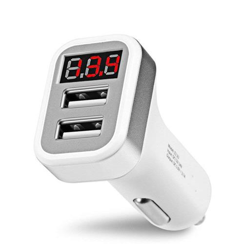 USB車載充電器 ２ポート 数字電圧計 USB 充電 12V/24V 車載 電圧電流計付き USB 増設 LED シガーソケット 快速充電 5V 2.1A for i Phone or Android