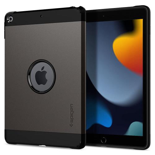 Spigen i Pad 第9世代 ケース 10.2 インチ 第8世代 第7世代 対応 米軍MIL規格 スリム 軽量 衝撃 吸収 耐衝撃 すり傷 防止 タフ・アーマー ACS00375 (ガンメタル)