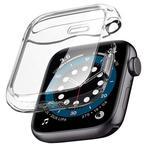 Spigen Apple Watch ケース 44mm 全透明 全面 クリア 耐衝撃 画面 一体型 カバー 落下 衝撃 吸収 TPU PC 薄型 SE2 / SE/Series 6 / Series 