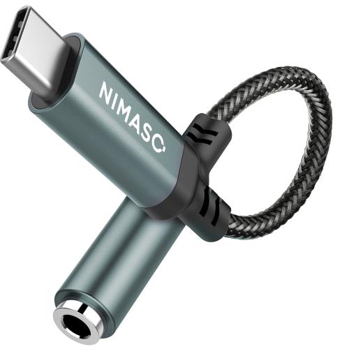 NIMASO type-c イヤホン 変換 タイプc イヤホンアダプタ 3.5mm Aux usb-cオーディジャック 電話/音量調節/音楽対応 iphone16 /15/i Pad/i Pad Pr