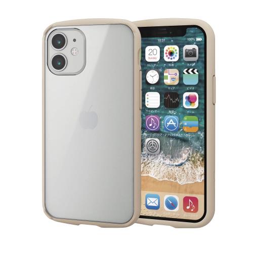 エレコム i Phone 12 mini ケース Qi充電対応 ハイブリッド 耐衝撃 TOUGHSLIM LITE フレームカラー アイボリー PM-A20ATSLFCIV
