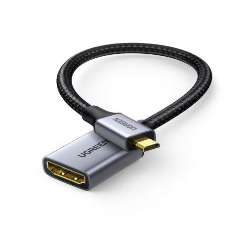 UGREEN Micro HDMI延長ケーブル Micro HDMI to HDMI変換アダプター micro-hdmi hdmi 変換 3D 4K 60Hz カメラ Gopro Yoga 対応 ナイ