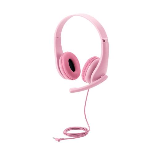 エレコム ヘッドホン 子供用 3.5mm接続 4極 回転式マイクアーム付き ピンク HS-KD01TPN 幅121×奥行43×高さ122mm(ケーブル含まず)