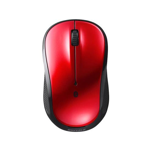 バッファロー Bluetooth Blue LED 静音 3ボタン マウス レッド Windows/Mac/Chrome/Android/i OS/i Pad OS対応 電池長寿命最大450日 軽量 