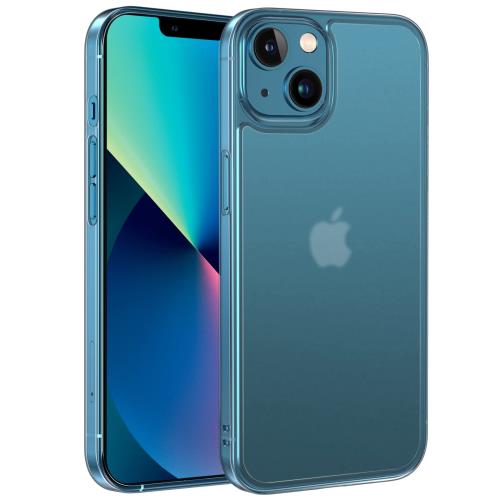 NIMASO ケース i Phone13 用 ケース 強化ガラス 半透明 カバー マットタイプ 指紋防止 アンチグレア i Phone 13 対応 6.1インチ用 NSC21H310