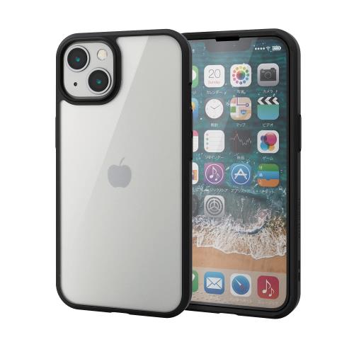 エレコム i Phone 13/ハイブリッドケース/TOUGH SLIM/360度保護/ブラック