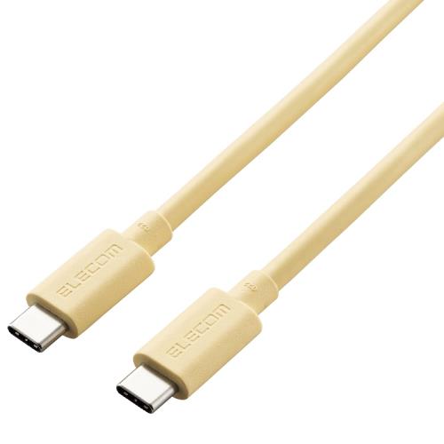 エレコム USB Type C ケーブル USB Power Delivery対応 (USB-C to USB-C) USB4ケーブル 0.8m イエロー i Phone 16 シリーズ 対応検証済 