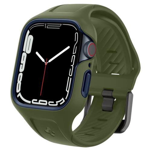 Apple Watch バンド 45mm 一体型 ケース カバー 耐衝撃 落下 衝撃 吸収 耐久性 傷防止 長さ調整可能 簡単装着 スポーツバンド Apple Watch Series 9/8/7 4