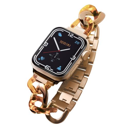 [エレコム] Apple Watch (アップルウォッチ) バンド 41mm 40mm 38mm [Apple Watch 8 7 SE2 SE 6 5 4 3 2 1 対応] ステンレス チェーンタ