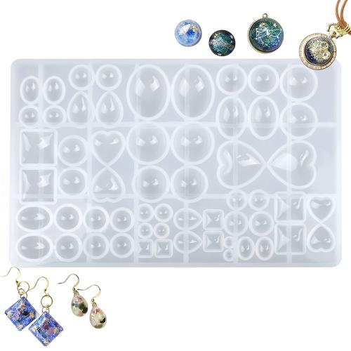 サムコス レジン 水滴 宝石 ハート 半円 楕円 シリコンモールド イヤリング アクセサリーネックレス ペンダント パーツ 作成 DIY 手芸 uvレジン 型取り ドロップ 半円 半球 丸 球体 長方