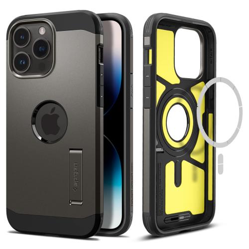 Spigen i Phone14Pro Max ケース Mag Safe 対応 3層構造 スタンド付き マグネット搭載 米軍MIL規格取得 カメラ保護 傷防止 衝撃吸収 ワイヤレス充電対応 ACS04