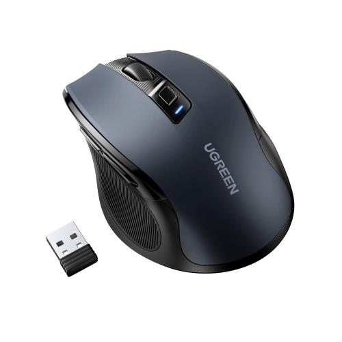 UGREEN ワイヤレスマウス Bluetooth2.4GHz 静音マウス 無線 6ボタン 4000DPI 5段階DPI切替 電池式 Windows PC Chromebookなどに対応 ブラック