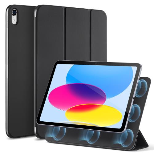 ESR i Pad 10世代 ケース (10.9インチ、2022モデル)専用 強力マグネット吸着式 スリムな三つ折りスタンドケース 自動ウェイク/スリープ耐 久性保護 軽量 シルクのよう滑らか Reb
