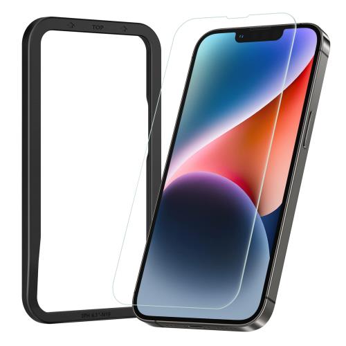 NIMASO ガラスフィルム i Phone 14 用/i Phone 13 Pro 用/i Phone 13 用 強化 ガラス 保護 フィルム ガイド枠付き アイフォン14/13プロ/13 対応 6