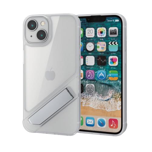 エレコム i Phone 14 / 13 ケース カバー スタンド付き 耐衝撃 衝撃吸収 ハイブリッド クリア PM-A22AHVST1CR