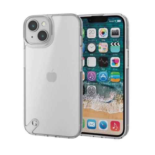 エレコム i Phone 14 / 13 ケース カバー ガラス 半透明 マット加工 指紋防止 シルキークリア PM-A22AHVCG1MCR