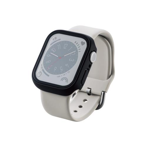 エレコム Apple Watch 41mm Series 8 / 7 カバー ケース ゴリラガラス 10H 指紋防止 ブラック AW-22BFCGOBK