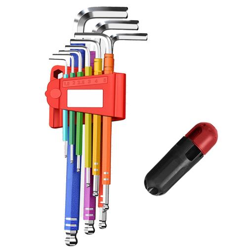 サムコス 六角棒レンチ 六角レンチ 六角レンチセット ボールポイント 9本組 1.5mm-10mm 六角レンチ 合金スチール DIY デジタル修理 工具 自転車バイク修理 精密、家庭用 レンチブースタ