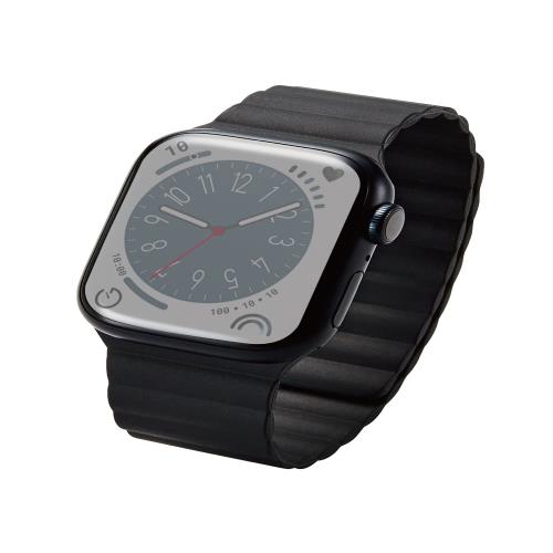[エレコム] アップルウォッチ Watch バンド 41mm 40mm 38mm / SE2 SE 8 7 6 5 4 3 2 1 対応 シリコン マグネット 簡単装着 ブラック AW-41BDMAG