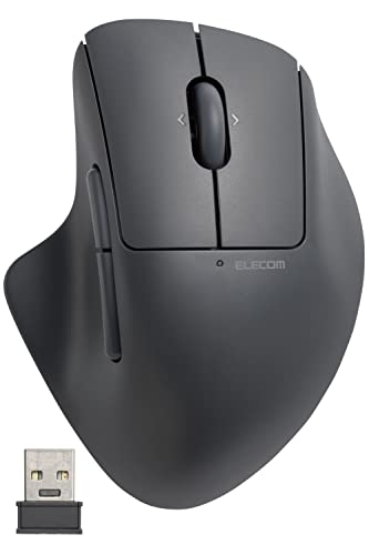 エレコム マウス ワイヤレスマウス SHELLPHA 無線2.4GHz 静音 抗菌 5ボタン+チルトホイール ブラック M-SH30DBSKBK