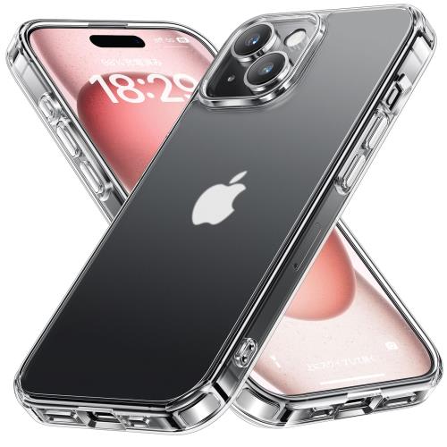 NIMASO ケース i Phone 15用 スマホケース 保護 黄変にくい 半透明 マット仕上げ 耐衝撃 米軍MIL規格 SGS認証 傷つけ防止 PC背面 バンパー ワイヤレス充電対応 アイフォン1