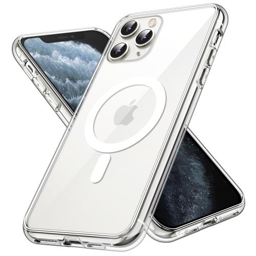 JEDirect i Phone 11 Pro マグネットケース (5.8インチ用) Mag Safe ワイヤレス充電対応衝撃吸収バンパーカバー 傷つけ防止透明バック (クリア)