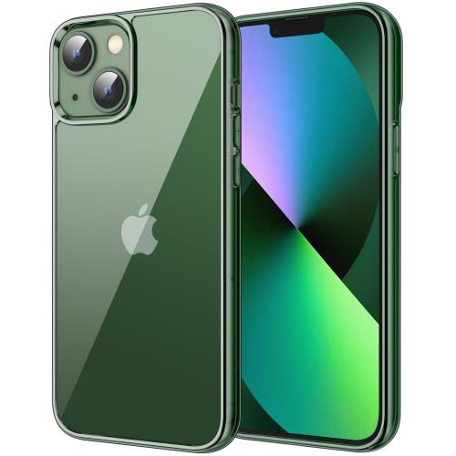 JEDirect i Phone13 保護ケース(6.1インチ専用) 黄ばみなし 衝撃吸収 バンパーカバー 傷つけ防止 クリアバック (アルパイングリーン)