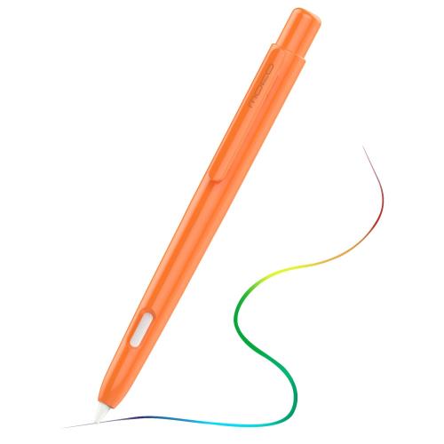 Mo Ko ホルダーケース Apple Pencil第2世代用 格納式 Apple Pencil 第2世代用ケース 保護ペンカバー 丈夫なクリップ付き ダブルタップ対応 オレンジ