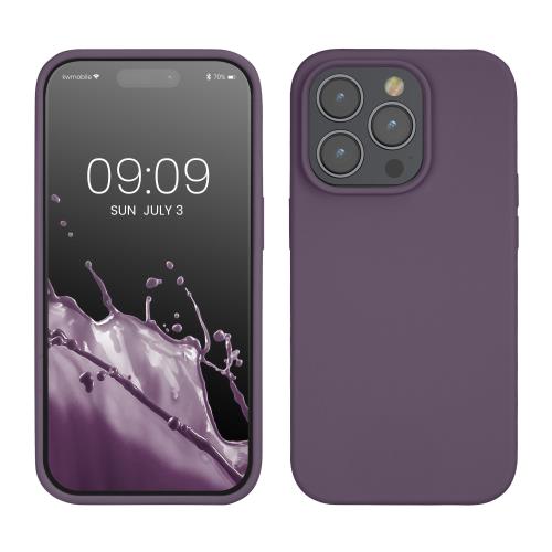 kwmobile スマホケース Apple i Phone 14 Pro対応 ケース - 耐衝撃 傷防止 サラサラ - シリコン TPU 淡いアイリス