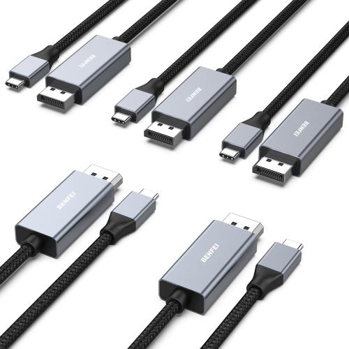 BENFEI 5個 USB-C - Display Port 1.8m ケーブル(4K@144Hz)、USB Type-C - Display Port ケーブル [Thunderbolt 3/4 互