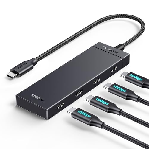 UGREEN USB-C ハブ 4ポート4x USB-C USB3.2 Gen2 10Gbps高速データ転送 軽量 変換アダプター 4-in-1 Type-C 拡張ハブ 増設 Mac Book Pro