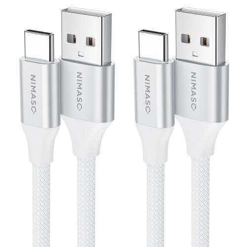 2本セットNIMASO USB Type C ケーブル 1m+1m QC3.0対応 3A急速充電 タイプc 充電ケーブル i Phone 16/16 Pro/16 Promax、i Pad Pro、S