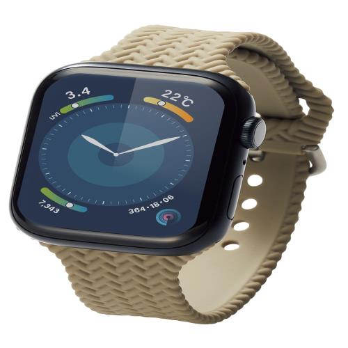 [エレコム] Apple Watch バンド 49mm 45mm 44mm 42mm シリコン 編み込み風 Apple Watch Ultra 2 Ultra SE2 9 8 7 6 5 4 3 2 