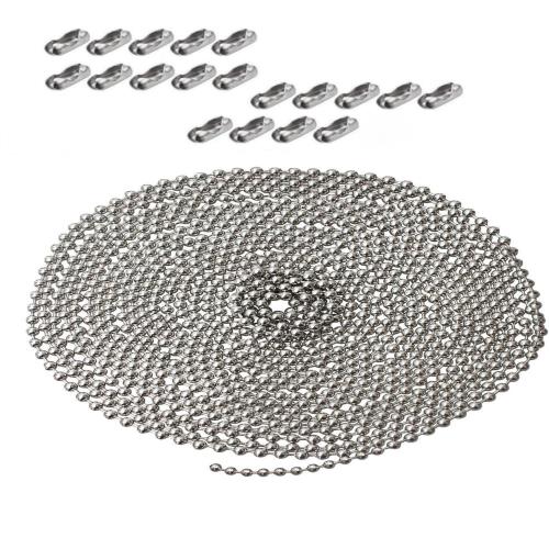 [YFFSFDC] ボールチェーン キーホルダー用 ボール径4.5mm 全長約 6m ステンレス シルバー チェーン 20個セットコネクター付き 単語帳作り 財布 手工芸素材 手作り
