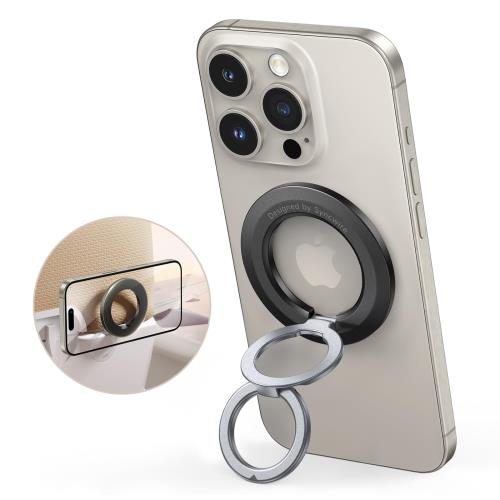 令和超？磁力SYNCWIRE Mag Safe リング - 両面マグネットリング - スマホリング、マグセーフ リング マグネット バンカーリング 超強力、角度調整可能、簡単取り付け・取り外し、スマホ