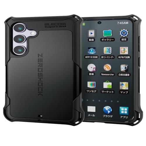 エレコム Galaxy S24 SC-51E ケース カバー ハイブリッドケース ソフト ZEROSHOCK ストラップ ホール 耐衝撃 衝撃吸収 ワイヤレス充電対応 ブラック PM-G241ZERO
