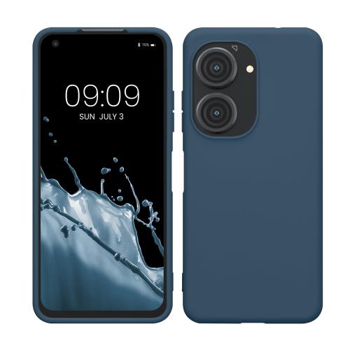 kwmobile スマホケース ASUS Zenfone 10 / Zenfone 9対応 ケース - 耐衝撃 滑り止め ソフト TPU シリコン - マリンブルー