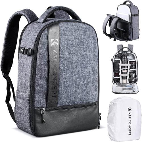 [KF Concept] カメラリュック 一眼レフ カメラバッグ 防水 大容量 三脚 15.6インチpc収納可 レインカバー付 多機能 夜行安全保護 バックパック メーカー直営店