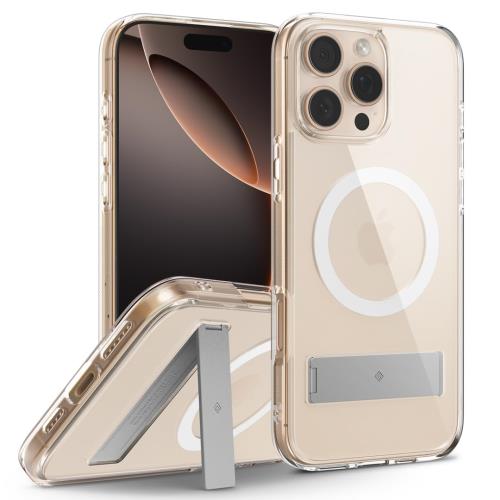 Caseology i Phone 16 Pro Max 対応ケース Mag Safe キックスタンド内蔵 米軍MIL規格 耐衝撃 落下防止 ストラップホール付き ワイヤレス充電対応 マグセーフ対応 