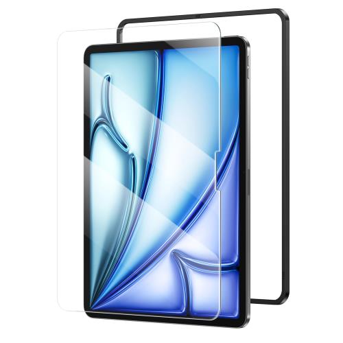 NIMASO ガイド枠付き ガラスフィルム i Pad Air 11 インチ 2024用 Air 第6世代 フィルム M2 強化 ガラス 指紋防止 保護フイルム アイパッド エア 11