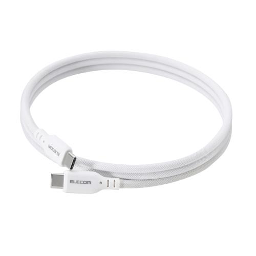 エレコム USB Type C ケーブル 1m PD対応 60W / 3A マグネット メッシュケーブル 断線しにくい やわらか ホワイト i Phone 16 シリーズ 対応検証済 MPA-CCMG